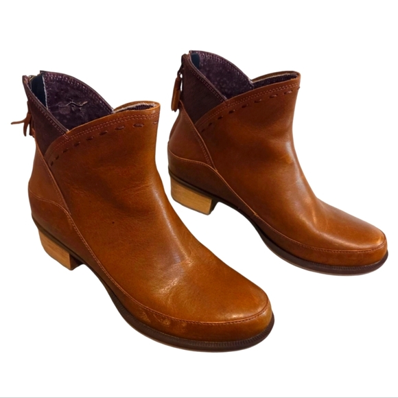 Chaco Cataluna Mid Boot Women's 7 Leather Brown Tan Zipper Heel Ankle JCH107490 - Picture 2 of 7